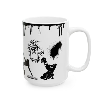 Graffiti Drip Ceramic Mug (15oz) – Urban Art Edition 🎨☕