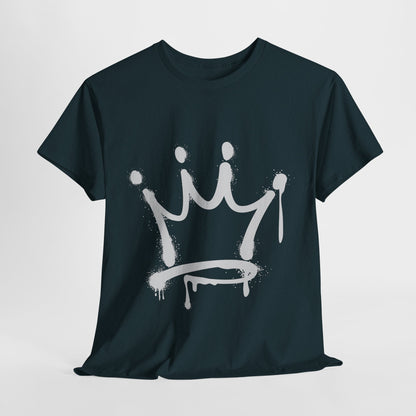 Graffiti Crown Unisex Heavy Cotton Tee – Streetwear Style, Premium Comfort