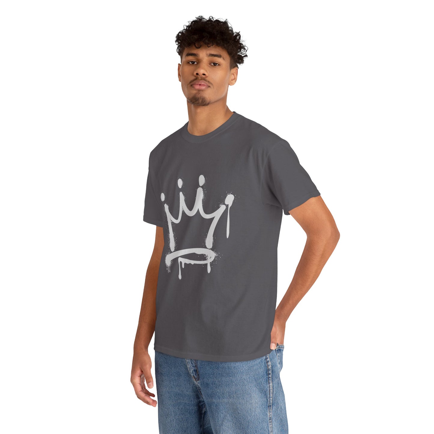 Graffiti Crown Unisex Heavy Cotton Tee – Streetwear Style, Premium Comfort