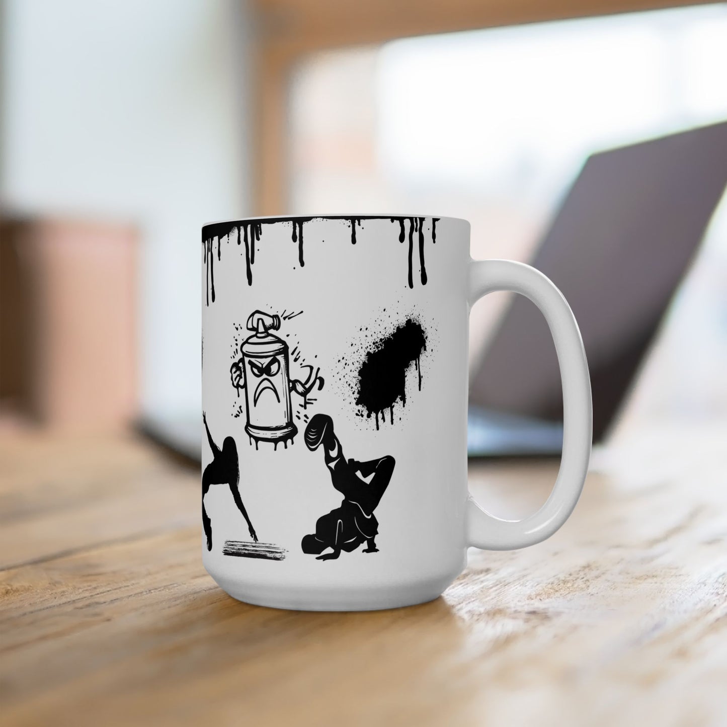 Graffiti Drip Ceramic Mug (15oz) – Urban Art Edition 🎨☕