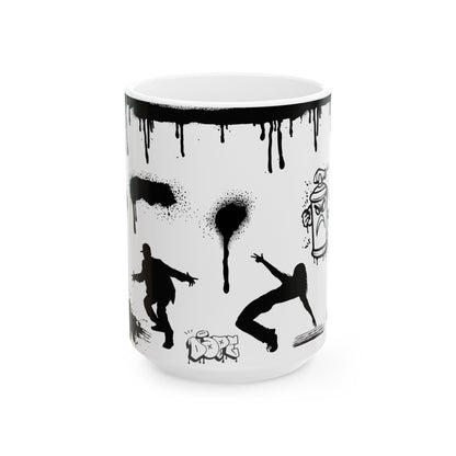 Graffiti Drip Ceramic Mug (15oz) – Urban Art Edition 🎨☕